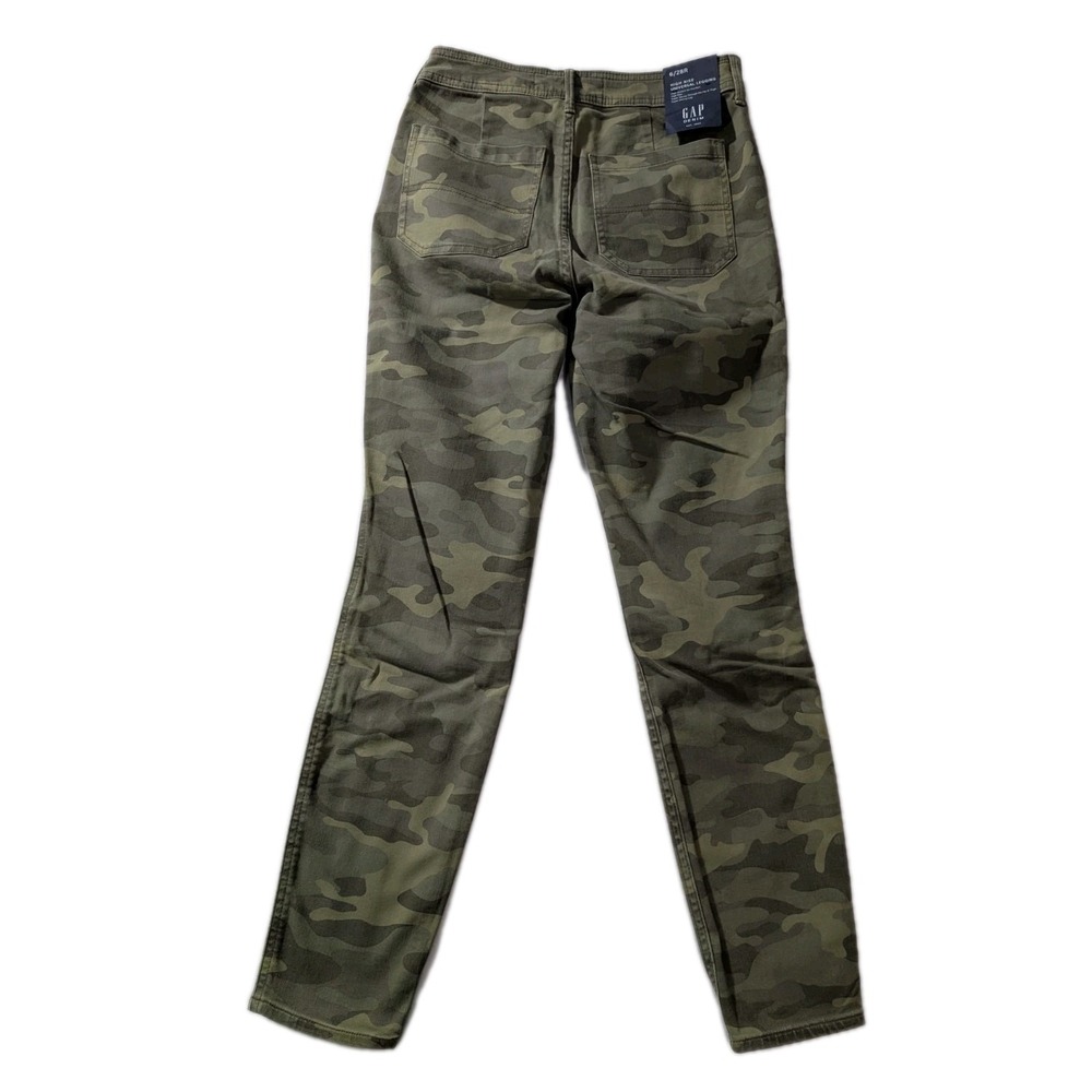 GAP Denim High Rise Camo Legging Jeans Sz 6/28R Super Stretch Skinny Army Green - Picture 2 of 11